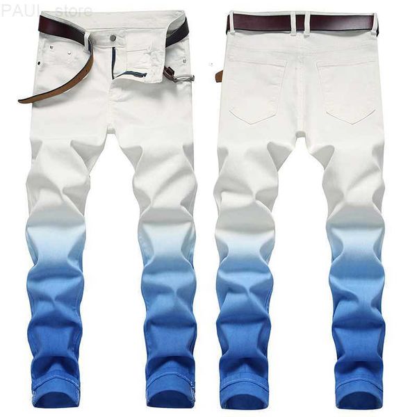 men's mens jeans fashion gradient color small straight stretch male high street slim long quality casual denim pants white 230720 l2307, Blue
men's mens jeans fashion gradient color small straight stretch male high street slim long quality casual denim pants white 230720 l2307, Blue