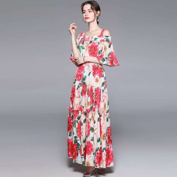 summer womens wear style revintage rose print straight shoulder backless elastic waist dress, Black;gray
summer womens wear style revintage rose print straight shoulder backless elastic waist dress, Black;gray