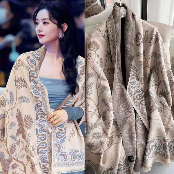 scarves wraps liu yifei's same national style cashmere like scarf winter bird cashew flower warm wind proof shawl, Red;brown
scarves wraps liu yifei's same national style cashmere like scarf winter bird cashew flower warm wind proof shawl, Red;brown