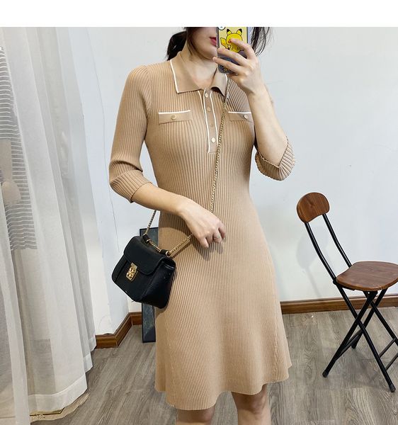 new -aje polo collar pullover high waist slim fit medium sleeve solid ice silk knit dress, Black;gray
new -aje polo collar pullover high waist slim fit medium sleeve solid ice silk knit dress, Black;gray