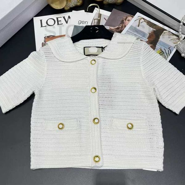women's knits & tees designer high end knitted hollowed out doll neck casual cardigan short sleeved luxury women's fashion 2023 su, White
women's knits & tees designer high end knitted hollowed out doll neck casual cardigan short sleeved luxury women's fashion 2023 su, White