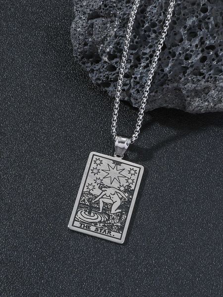 men's accessories fashionable and popular men tarot charm necklace stainless steel punk hip pop style for jewelry gift and for a stylis, Silver
men's accessories fashionable and popular men tarot charm necklace stainless steel punk hip pop style for jewelry gift and for a stylis, Silver