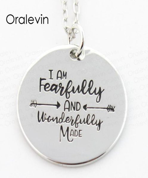 i am fearfully and wonderfully made hand stamped engraved inspirational quote pendant charms necklace gift jewelry 22mm 10pcslo7345817804, Silver
i am fearfully and wonderfully made hand stamped engraved inspirational quote pendant charms necklace gift jewelry 22mm 10pcslo7345817804, Silver