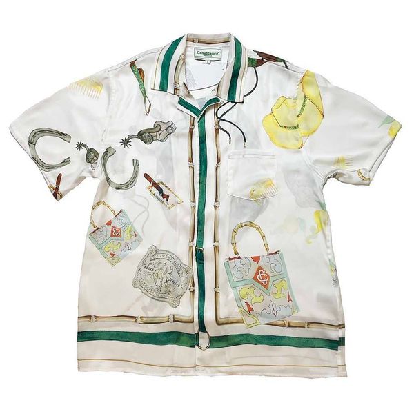 casablanca button up shirt racecourse jewelry for men and women couples same white twill silk short sleeve shirt, White;black
casablanca button up shirt racecourse jewelry for men and women couples same white twill silk short sleeve shirt, White;black