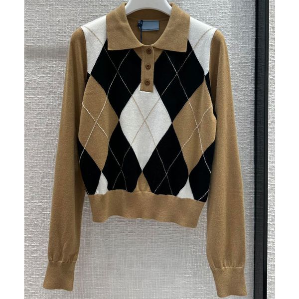 7.24 casual contrast color argyle letter embroidery cashmere wool knitted women's sweaters, White;black
7.24 casual contrast color argyle letter embroidery cashmere wool knitted women's sweaters, White;black