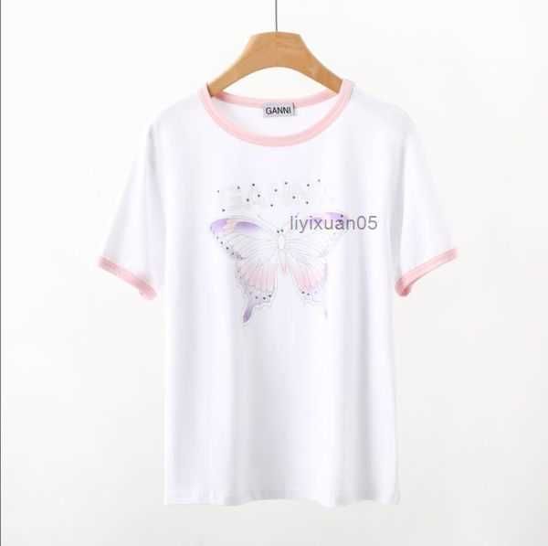 23ss gannis new womens t shirts letter laminated print butterfly short sleeve high street loose oversize casual t-shirt 100% pure cotton fo, White
23ss gannis new womens t shirts letter laminated print butterfly short sleeve high street loose oversize casual t-shirt 100% pure cotton fo, White