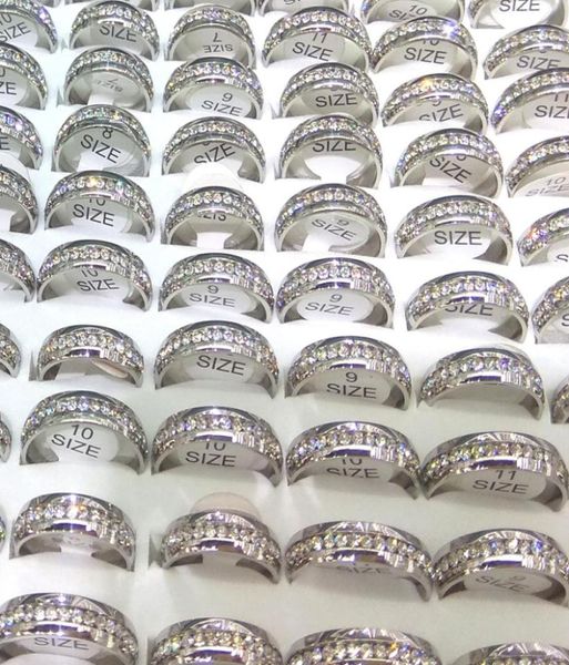 50pcs silver color stainless steel band rings 6mm width clear rhinestone surrounding mixed size2061471
50pcs silver color stainless steel band rings 6mm width clear rhinestone surrounding mixed size2061471