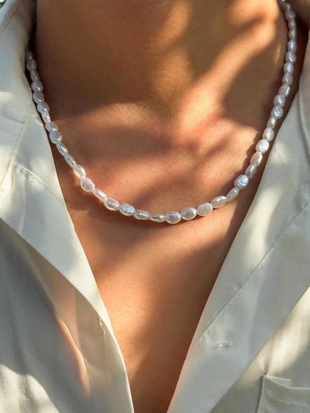 men's accessories fashionable and popular men faux pearl decor beaded necklace alloy for jewelry gift and for a stylish look, Silver
men's accessories fashionable and popular men faux pearl decor beaded necklace alloy for jewelry gift and for a stylish look, Silver