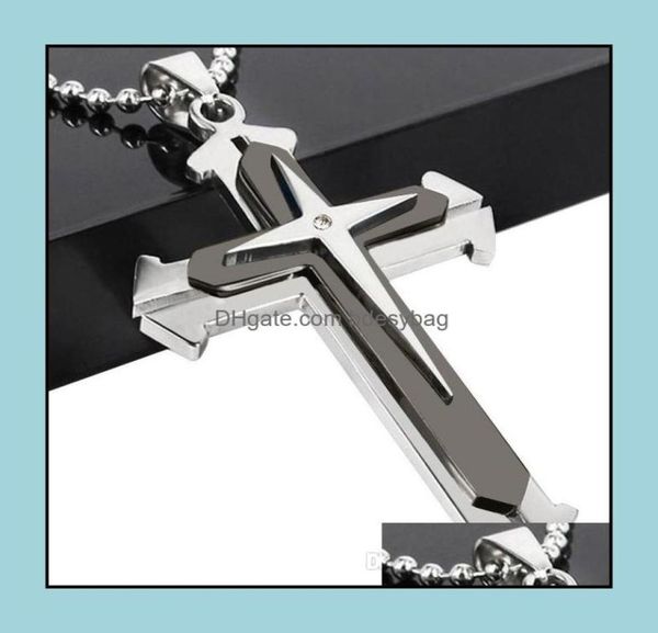 european and american jewelry mens necklace threelayer cross pendant separate fork black blue drop delivery 2021 necklaces pendan6360234, Silver
european and american jewelry mens necklace threelayer cross pendant separate fork black blue drop delivery 2021 necklaces pendan6360234, Silver