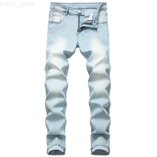 men's mens jeans solid color motorcycle jean men trendy youth slim leggings casual fashion style l230724, Blue
men's mens jeans solid color motorcycle jean men trendy youth slim leggings casual fashion style l230724, Blue