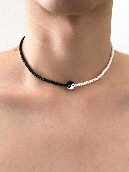 men's accessories 1pc fashionable yin yang decor beaded choker for men for daily decoration punk hip pop style for jewelry gift and par, Silver
men's accessories 1pc fashionable yin yang decor beaded choker for men for daily decoration punk hip pop style for jewelry gift and par, Silver