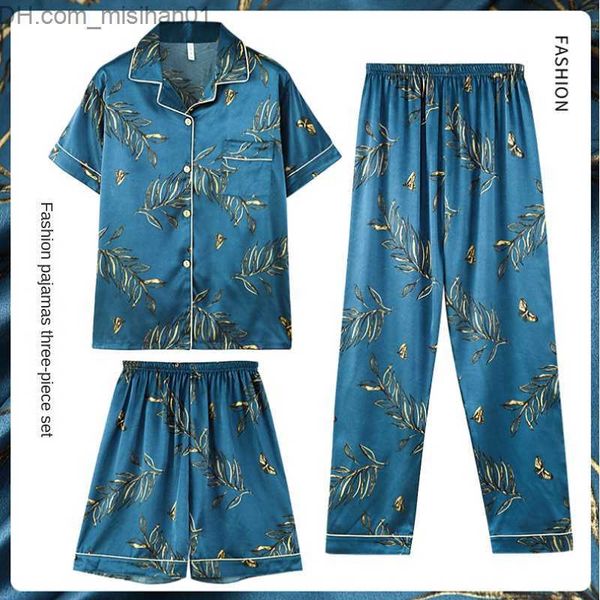 men's sleepwear fashion summer autumn 3 piece silk men's pajama set short sleeve short sleeve oversized home furnishing lapel casu, Black;brown
men's sleepwear fashion summer autumn 3 piece silk men's pajama set short sleeve short sleeve oversized home furnishing lapel casu, Black;brown