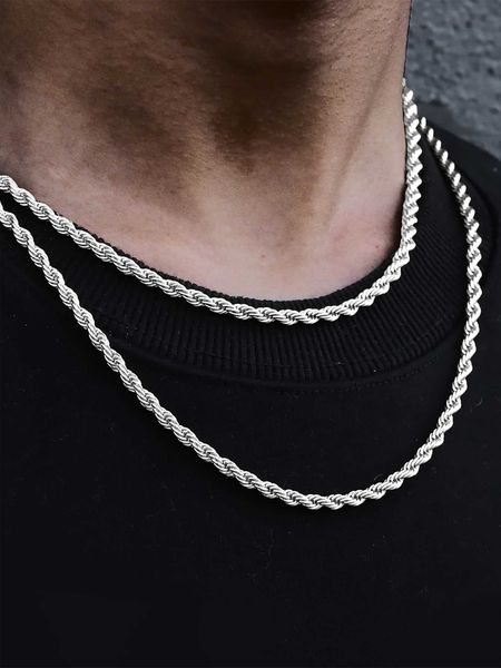 men's accessories rope chain men and women decor necklace fashion jewelry, Silver
men's accessories rope chain men and women decor necklace fashion jewelry, Silver