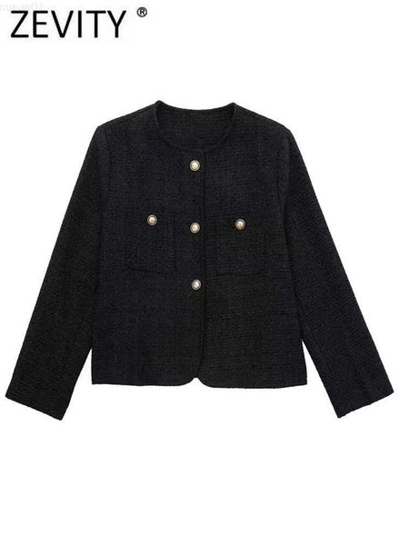 women's jackets zevity women fashion golden buttons tweed woolen jacket coat female double pocket patch outerwear chic texture ct2619, Black;brown
women's jackets zevity women fashion golden buttons tweed woolen jacket coat female double pocket patch outerwear chic texture ct2619, Black;brown