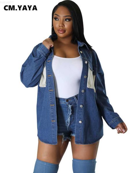 women's jackets cm.yaya fashion women pocket patchwork single breasted turn-down collar slim shirt style denim coat streetwear jacket 2, Black;brown
women's jackets cm.yaya fashion women pocket patchwork single breasted turn-down collar slim shirt style denim coat streetwear jacket 2, Black;brown