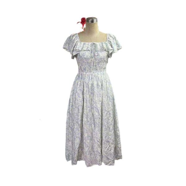 french first love white and blue floral dress womens summer skinny gentle temperament long, Black;gray
french first love white and blue floral dress womens summer skinny gentle temperament long, Black;gray