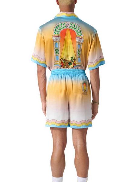 casablanca silk shirt golden triangle carnival print hawaii casual loose men's and women's short sleeve shirts, White;black
casablanca silk shirt golden triangle carnival print hawaii casual loose men's and women's short sleeve shirts, White;black
