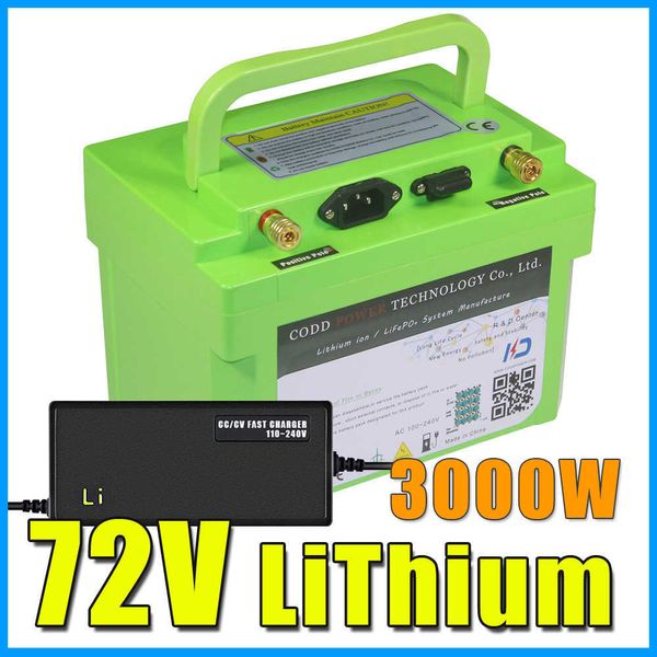Image of 72V 30AH motorcycle Scooter Electric bicycle Lithium Battery 3000W BMS 72V Battery