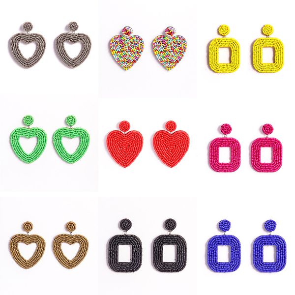colored rice bead earrings bohemian handmade heart ear studs girls fashion accessories, Golden;silver
colored rice bead earrings bohemian handmade heart ear studs girls fashion accessories, Golden;silver