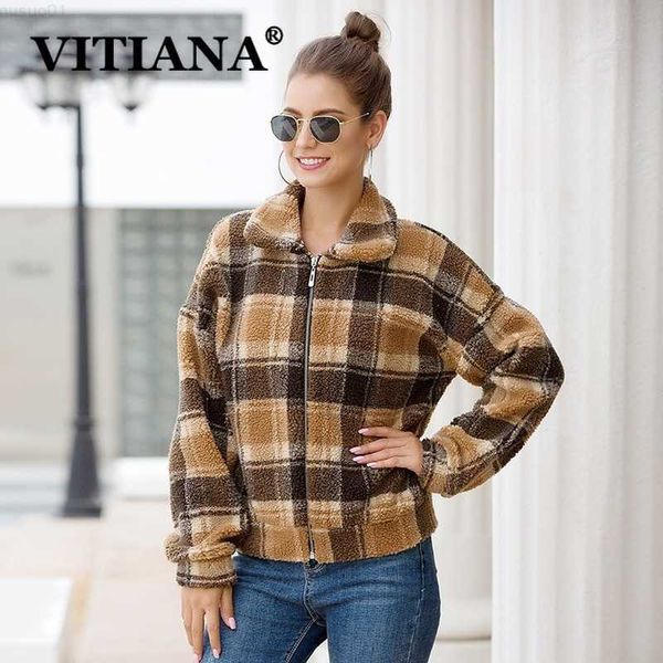 women's jackets vitiana winter teddy coat women long sleeve zipper plaid turn-down neck fleece loose coats 2019 female coats and jacket, Black;brown
women's jackets vitiana winter teddy coat women long sleeve zipper plaid turn-down neck fleece loose coats 2019 female coats and jacket, Black;brown