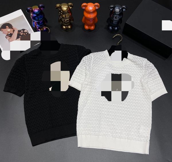 725 2023 autumn runway summer pullover brand same style sweater short sleeve crew neck fashion clothes womens qian688, White;black
725 2023 autumn runway summer pullover brand same style sweater short sleeve crew neck fashion clothes womens qian688, White;black