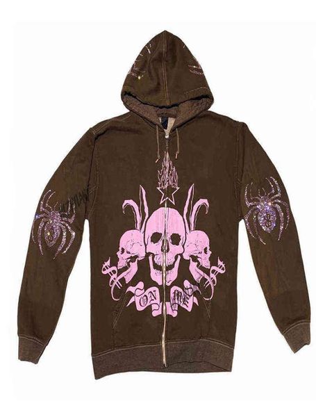 women rhine spider skull print streetwear hoodies women coat goth harajuku y2k aesthetic clothes grunge punk jacket zip-up3934436, Black
women rhine spider skull print streetwear hoodies women coat goth harajuku y2k aesthetic clothes grunge punk jacket zip-up3934436, Black