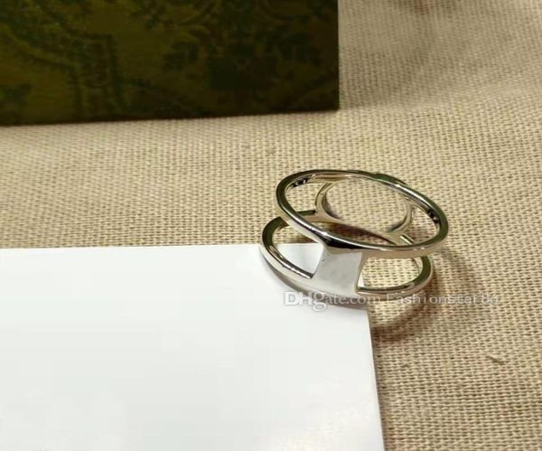 ring designer luxury rings for women bilateral hollow g jewelry men039s titanium steel alloy silver party couple g2302260