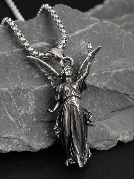 men's accessories 1pc vintage stainless steel angel pendant necklace for men for gift antique silver fashionable popular jewelry gift p
men's accessories 1pc vintage stainless steel angel pendant necklace for men for gift antique silver fashionable popular jewelry gift p