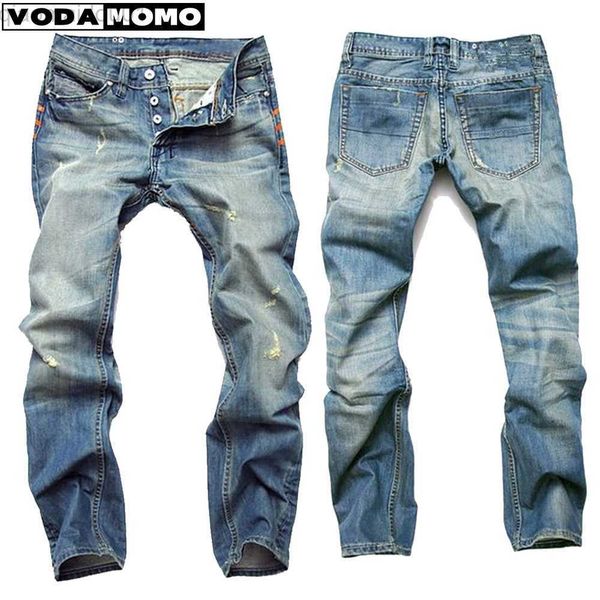 men's jeans blue straight men's vintage jeans retro ripped streetwear button holes denim trousers for man's designer clothing
men's jeans blue straight men's vintage jeans retro ripped streetwear button holes denim trousers for man's designer clothing