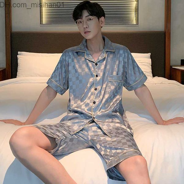 men's sleepwear men's pajamas summer short sleeved ice silk thin breathable home clothing set men's pajamas men's pajama, Black;brown
men's sleepwear men's pajamas summer short sleeved ice silk thin breathable home clothing set men's pajamas men's pajama, Black;brown
