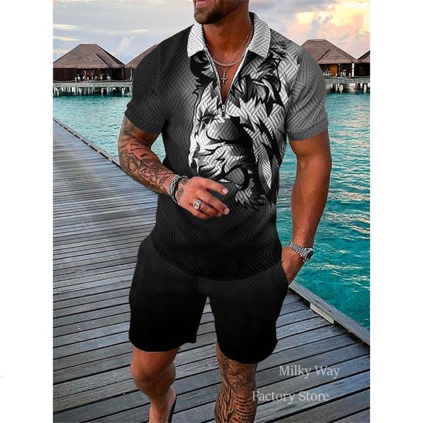mens tracksuits summer tracksuit animal print polo shirt shorts set casual turn down collar tshirt suit male clothing streetwear outfits 230, Gray
mens tracksuits summer tracksuit animal print polo shirt shorts set casual turn down collar tshirt suit male clothing streetwear outfits 230, Gray