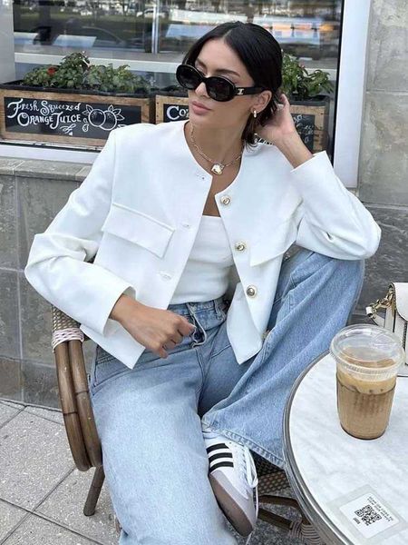 women's suits blazers traf women's blazer coat 2023 new fashion gold button office blazers spring jacket street female new in oute, White;black
women's suits blazers traf women's blazer coat 2023 new fashion gold button office blazers spring jacket street female new in oute, White;black