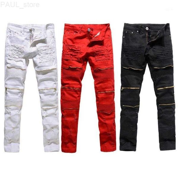 men's jeans shzq men skinny stretch denim ripped pants distressed freyed slim fit destroyed black white red l230724, Blue
men's jeans shzq men skinny stretch denim ripped pants distressed freyed slim fit destroyed black white red l230724, Blue