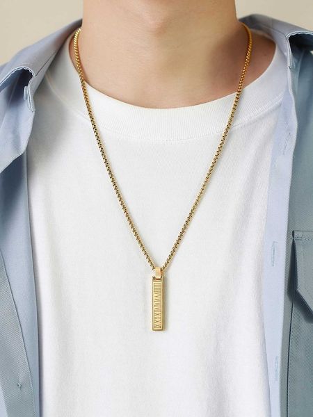 men's accessories fashionable and popular men roman numerals detail rectangle charm necklace stainless steel for jewelry gift and for a, Silver
men's accessories fashionable and popular men roman numerals detail rectangle charm necklace stainless steel for jewelry gift and for a, Silver