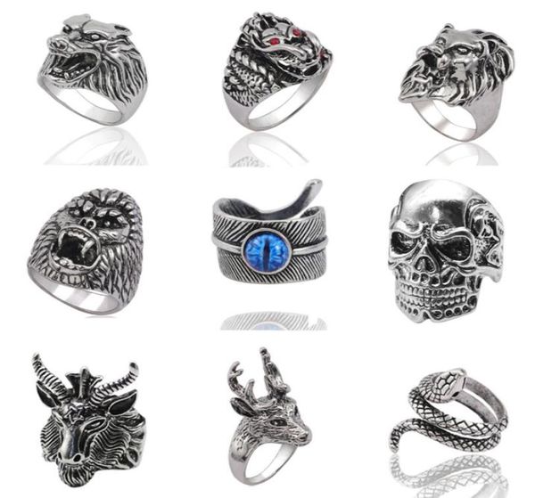 gothic punk ring men jewelry retro dragon rabbit concise tiger wolf men rings skeleton devil evil eye pentagram male animal 9222006, Silver
gothic punk ring men jewelry retro dragon rabbit concise tiger wolf men rings skeleton devil evil eye pentagram male animal 9222006, Silver