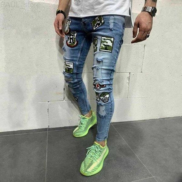men's fashion street mens clothing spring autumn patchwork jeans slim casual youth hip hop stretch denim pants ripped skinny trousers l, Blue
men's fashion street mens clothing spring autumn patchwork jeans slim casual youth hip hop stretch denim pants ripped skinny trousers l, Blue