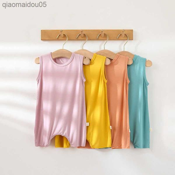 2023 summer newborn baby rompers modal sleeveless baby boy girl clothes cotton baby jumpsuit solid ropa bebe 0-24m l230712, Blue
2023 summer newborn baby rompers modal sleeveless baby boy girl clothes cotton baby jumpsuit solid ropa bebe 0-24m l230712, Blue