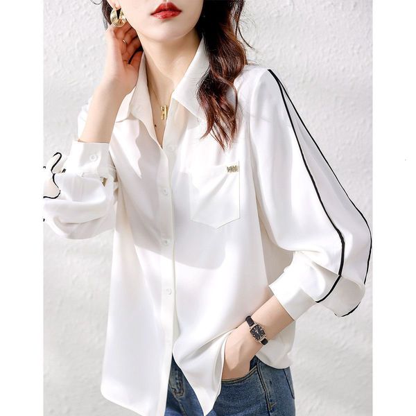 women's blouses shirts office ladys simple dvanced korean fashion shirt clothing temperament design versatile pockets 230724, White
women's blouses shirts office ladys simple dvanced korean fashion shirt clothing temperament design versatile pockets 230724, White