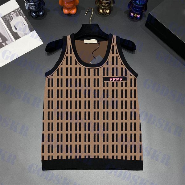 jacquard womens tanks brown letter t shirt classic ladies knitted tees summer vests women clothes, Black;white
jacquard womens tanks brown letter t shirt classic ladies knitted tees summer vests women clothes, Black;white