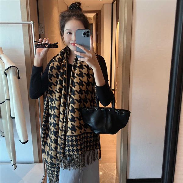 scarves wraps core spun scarf women's double sided thousand bird grid thickened thermal neck student tassel shawl air conditioning room, Red;brown
scarves wraps core spun scarf women's double sided thousand bird grid thickened thermal neck student tassel shawl air conditioning room, Red;brown