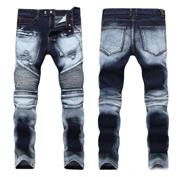 new mens biker jeans vintage jeans denim knees holes hiphop pants washed 737877, Blue
new mens biker jeans vintage jeans denim knees holes hiphop pants washed 737877, Blue