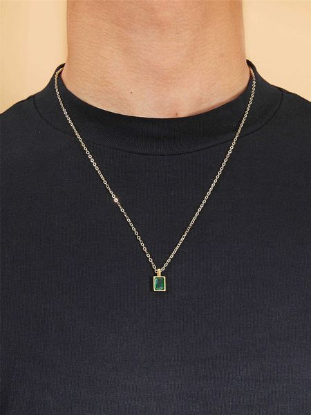 men's accessories fashionable and popular men gemstone geometric charm necklace copper for jewelry gift and for a stylish look, Silver
men's accessories fashionable and popular men gemstone geometric charm necklace copper for jewelry gift and for a stylish look, Silver