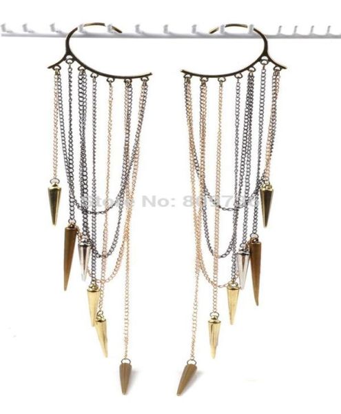 whole 6pcs cool rock punk rivets spike long tassels ear cuff wrap no piercing earring new jewelry 1974658, Silver
whole 6pcs cool rock punk rivets spike long tassels ear cuff wrap no piercing earring new jewelry 1974658, Silver