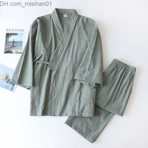 men's sleepwear spring/autumn japanese kimono men's pajamas men's pajamas thin nine sleeved lace loose pants two-piece home w, Black;brown 
men's sleepwear spring/autumn japanese kimono men's pajamas men's pajamas thin nine sleeved lace loose pants two-piece home w, Black;brown