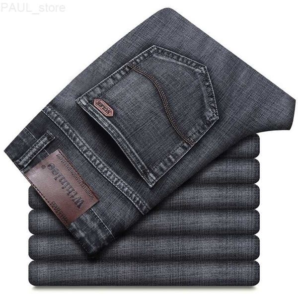 men's spring autumn stretch straight fit jeans denim pants brand style trousers mens wear w220813 l230724, Blue
men's spring autumn stretch straight fit jeans denim pants brand style trousers mens wear w220813 l230724, Blue