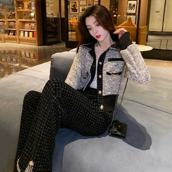 women's two piece pants fashion women's two-piece spring/summer women's heat-resistant short jacket houndstooth wide leg pant, White
women's two piece pants fashion women's two-piece spring/summer women's heat-resistant short jacket houndstooth wide leg pant, White