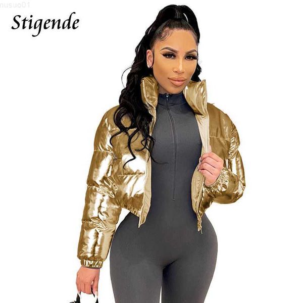 women's jackets stigende shiny cotton padded golden coat women winter warm zipper crop jacket patchwork puffer parka outwear veste femm, Black;brown
women's jackets stigende shiny cotton padded golden coat women winter warm zipper crop jacket patchwork puffer parka outwear veste femm, Black;brown