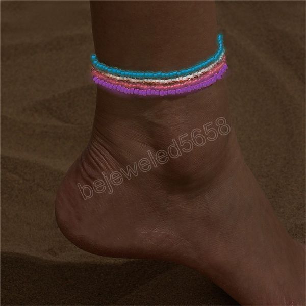 4 pcs/set luminous anklets for women fashion simple colorful beads glowing elastic ankle chain on foot bracelet summer jewelry, Golden;silver
4 pcs/set luminous anklets for women fashion simple colorful beads glowing elastic ankle chain on foot bracelet summer jewelry, Golden;silver