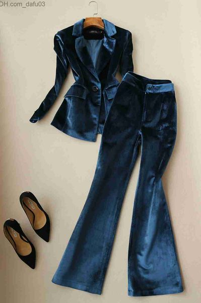 women's two piece pants spring and autumn vintage bright velvet women's jacket set chic high waist ultra thin flash pants long sle, White
women's two piece pants spring and autumn vintage bright velvet women's jacket set chic high waist ultra thin flash pants long sle, White