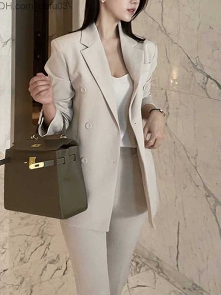 women's two piece pants circyy women's office suit 2023 autumn new long sleeve double button jacket+high waist ultra thin pants ko, White
women's two piece pants circyy women's office suit 2023 autumn new long sleeve double button jacket+high waist ultra thin pants ko, White